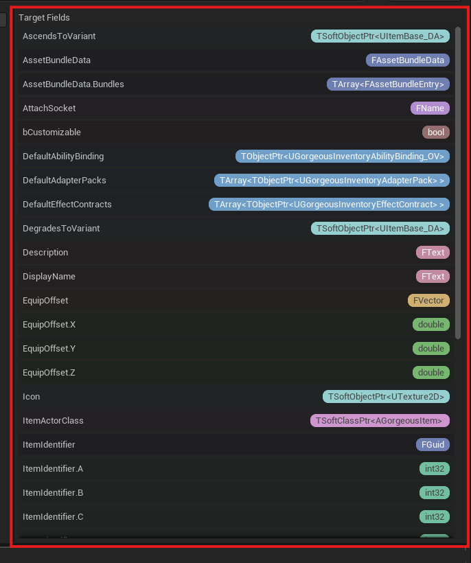Schema Mapping Asset Editor - Target